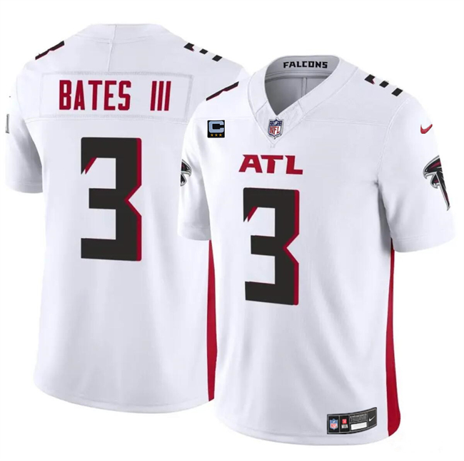 Men's Atlanta Falcons #3 Jessie Bates III White 2024 F.U.S.E With 3-Star C Patch Vapor Untouchable Limited Football Stitched Jersey